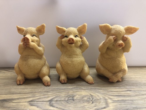 Wise pigs resin ornament - pigs,